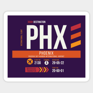 Vintage Phoenix PHX Airport Code Travel Day Retro Air Travel Sticker